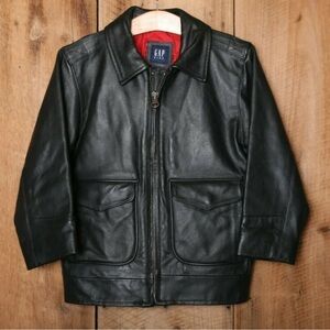 Gap Kids Leather Black Jacket